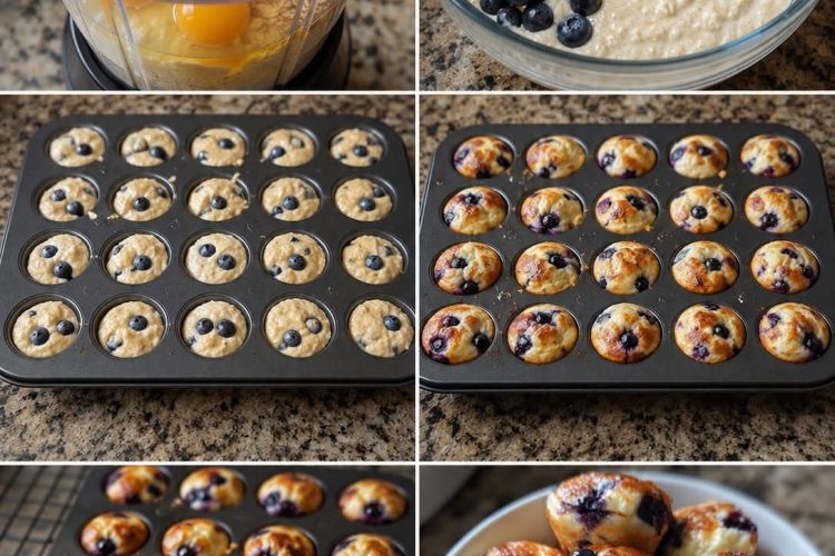 Fluffy Blueberry Cottage Cheese Pancake Bites