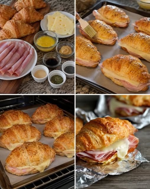 Chicken Ham and Cheese Croissant Sandwiches