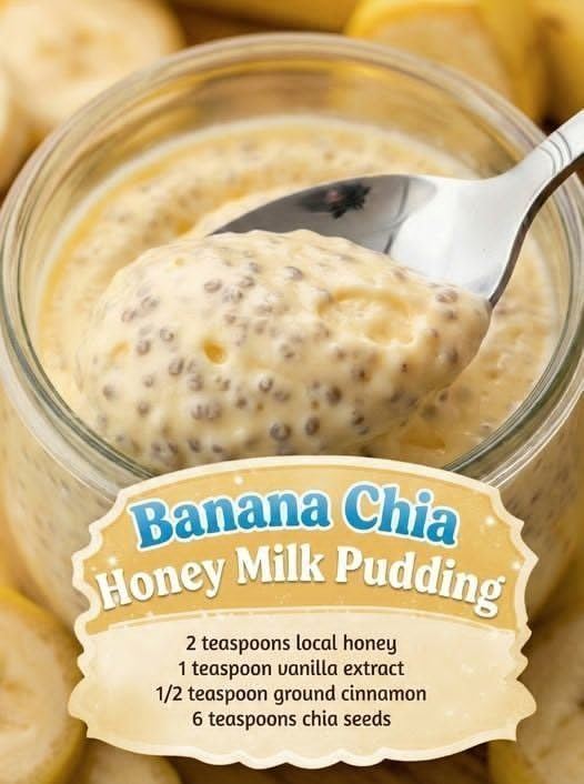 Banana Chia Honey Milk Pudding